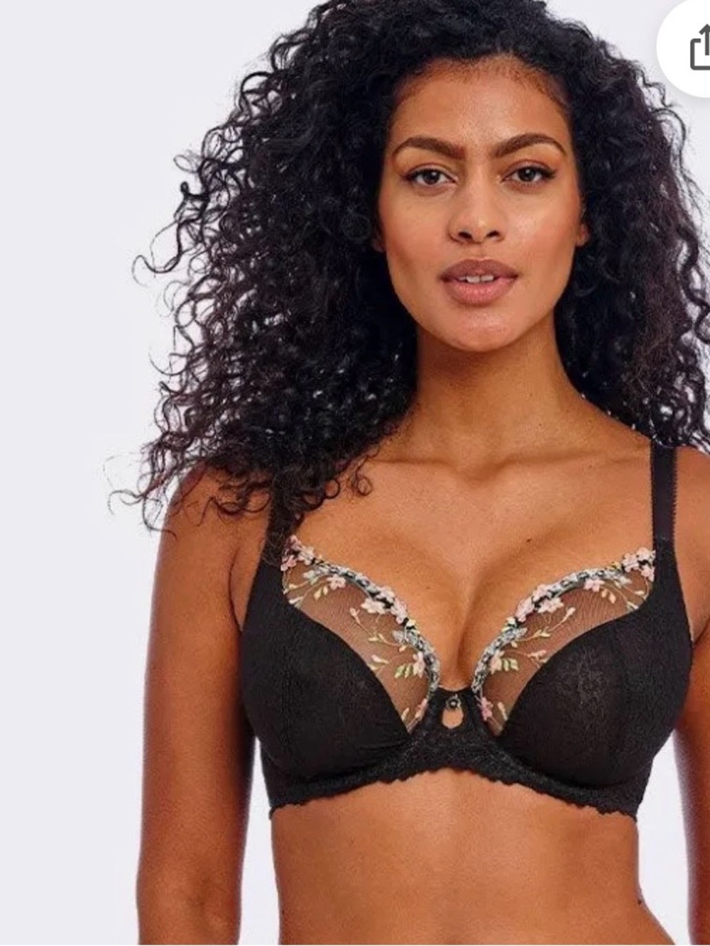 Freya Black Embroidered Plunge Balcony Bra